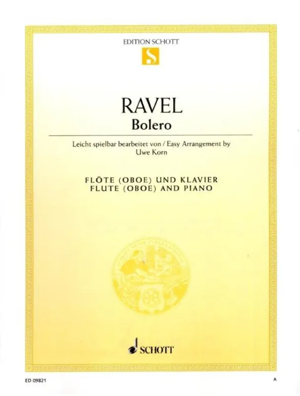 Oblíbený Maurice Ravel Boléro (noty na příčnou flétnu, klavír)