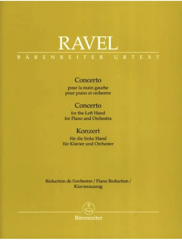 Vysoce Kvalitní Maurice Ravel Concerto for the Left Hand for Piano and Orchestra (noty na klavír)