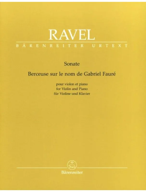 Ověřený Maurice Ravel Sonata / Berceuse sur le nom de Gabriel Fauré (noty na housle, klavír)