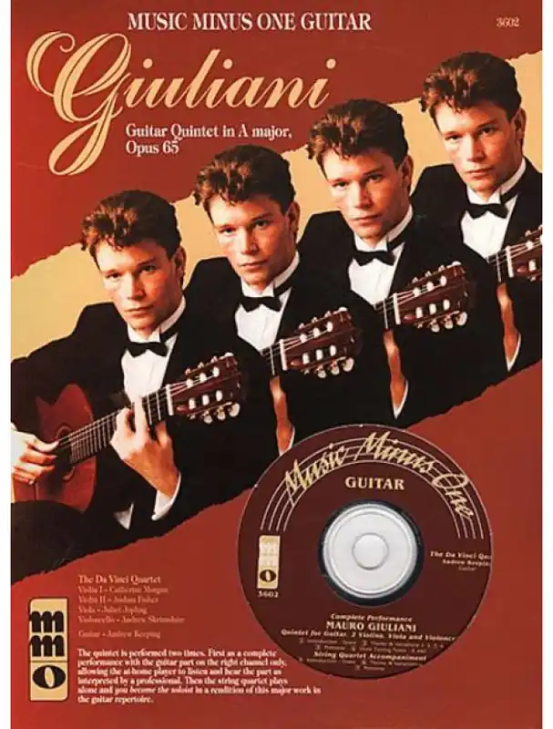 Cenová Bomba Mauro Giuliani Guitar Quintet in A Major, Op. 65 (noty na kytaru) (+audio)