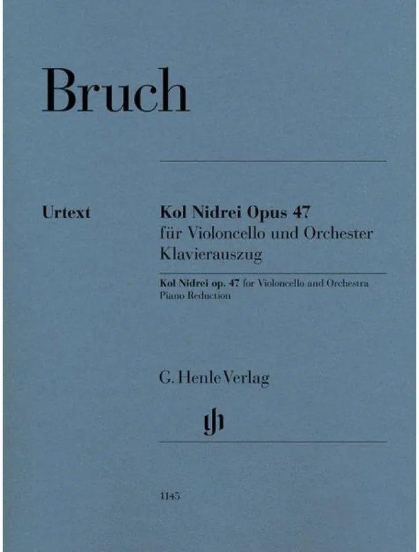 Vysoce Kvalitní Max Bruch Kol Nidrei Opus 47 for Violoncello and Orchestra (noty na violoncello, klavír)