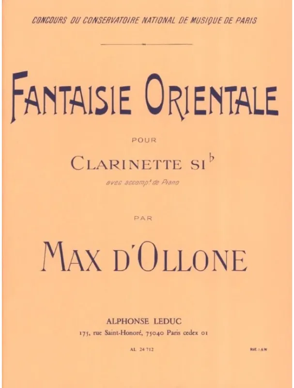 Max D‘Ollone Fantaisie orientale (noty na klarinet, klavír) Bezpečná Platba