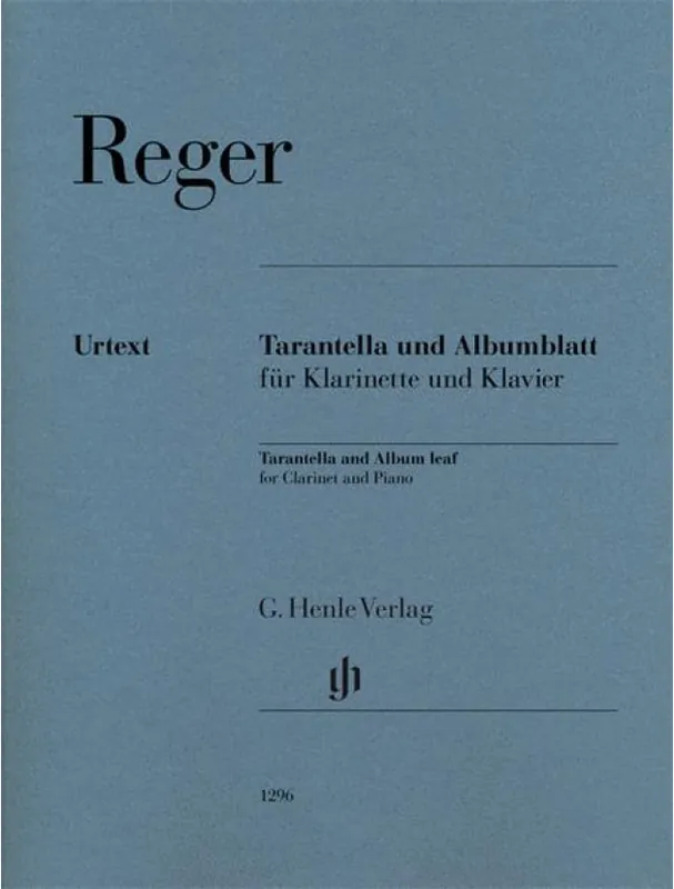 Max Reger Tarantella and Album Leaf (noty na klarinet, klavír) Cenová Bomba