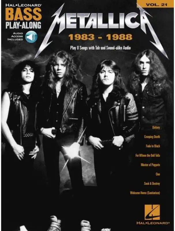 Sleva Metallica 1983-1988 - Bass Play-Along 21 (noty, tabulatury na baskytaru) (+audio)