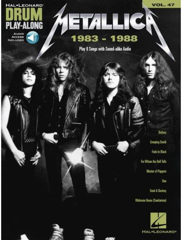 Metallica 1983-1988 - Drum Play-Along 47 (noty na bicí) (+audio) Finální Výprodej