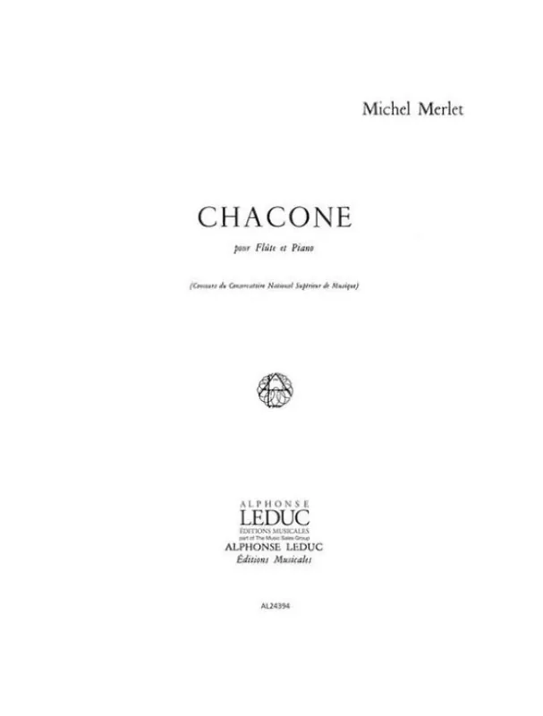 Expresní Doručení Michel Merlet Chacone (noty na příčnou flétnu, klavír)