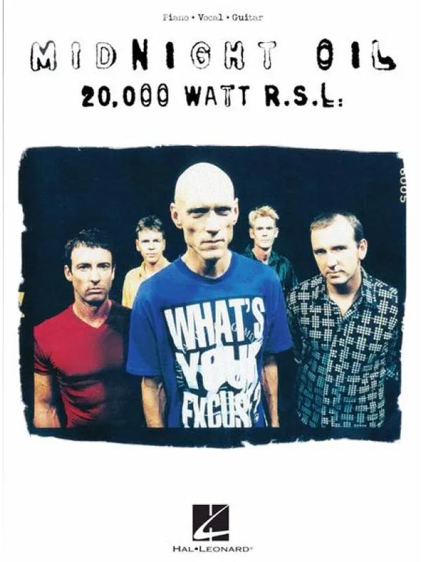 Omezená Nabídka Midnight Oil 20,000 Watt R.S.L. (noty na klavír, zpěv, akordy)