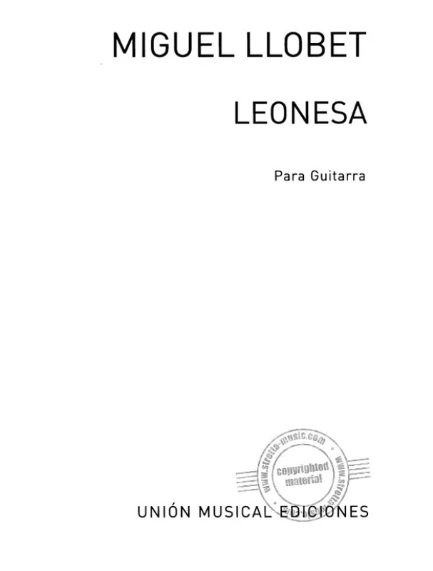 Omezená Nabídka Miguel Llobet Llobet Leonesa (noty na kytaru)