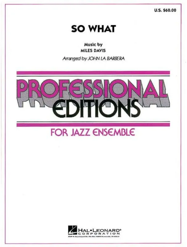 Miles Davis So What (noty pro jazzový orchestr, party, partitura) Expresní Doručení