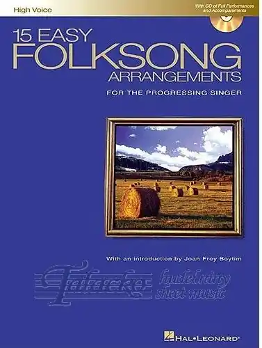 15 EASY FOLKSONG - HIGH VOICE+CD Expresní Doručení