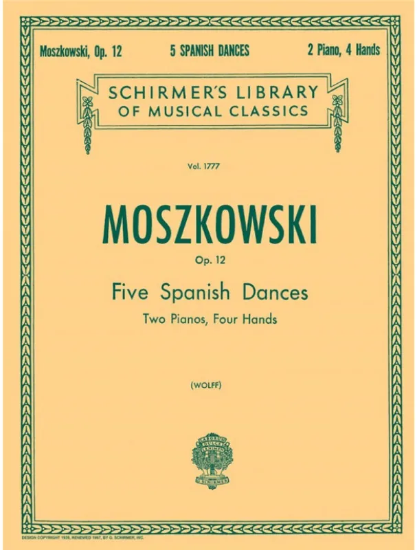 Moritz Moszkowski 5 Spanish Dances, Op. 12 (noty na čtyřruční klavír) Výprodej