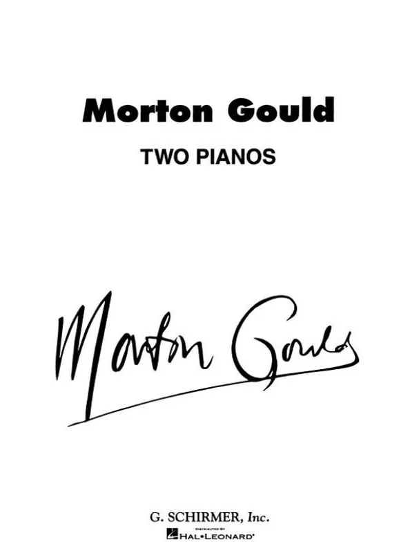 Morton Gould 2 Pianos (noty na čtyřruční klavír) Koupit Online