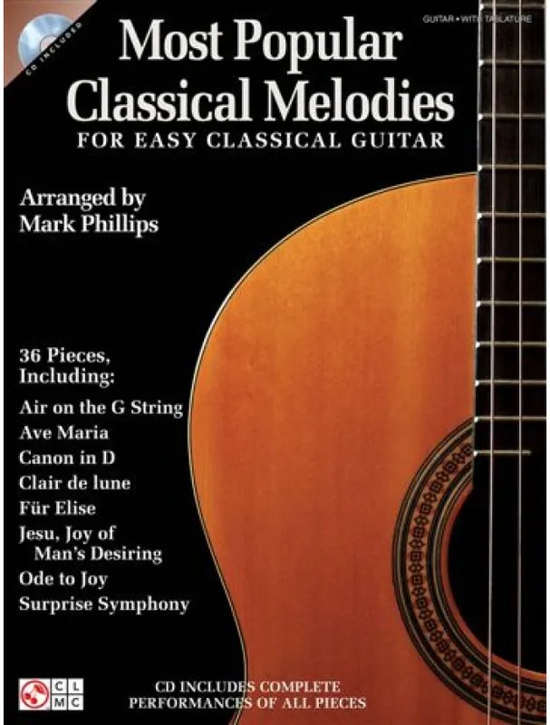 Most Popular Classical Melodies For Easy Classical Guitar (noty, tabulatury na klasickou kytaru) (+audio) Bezpečná Platba