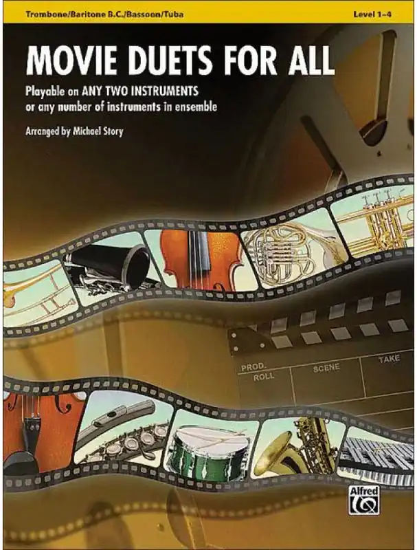 Movie Duets for All (noty na pozoun, baskřídlovku v basovém klíčí, fagot, tubu) Ověřený