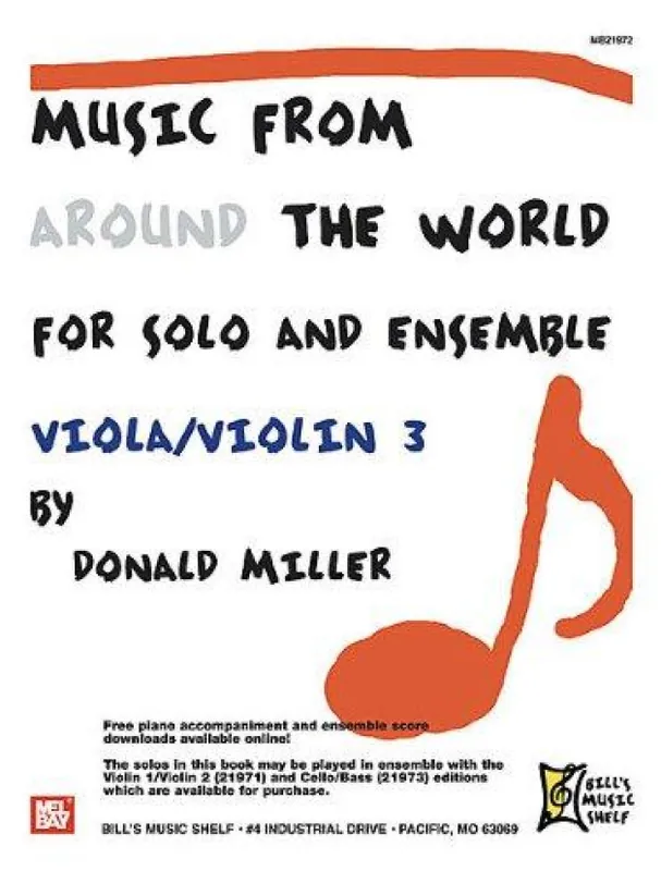 Objednat Nyní Music From Around The World For Solo & Ensemble, Viola-Violin (noty na violu)