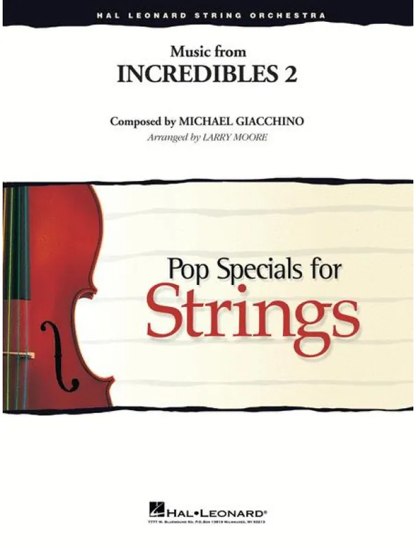 Music from Incredibles 2 (noty pro smyčcový orchestr, party, partitura) Originální