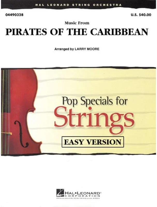 Super Cena Music from Pirates of the Caribbean (snadné noty pro smyčcový orchestr, party, partitura)(+audio)