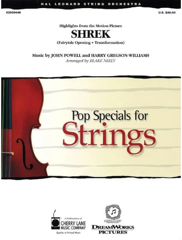 Music from Shrek (noty pro smyčcový orchestr, party, partitura) Super Cena