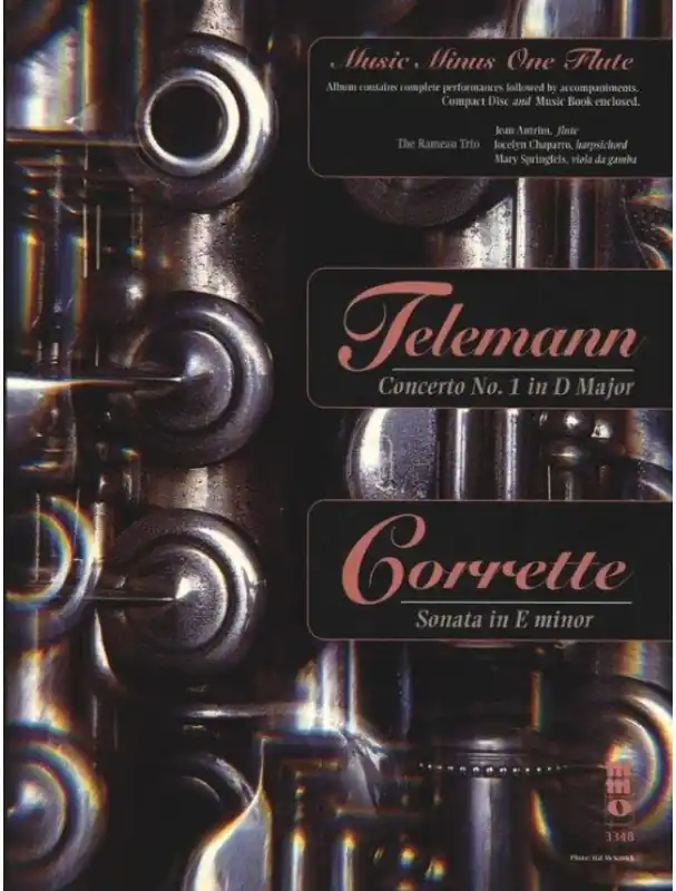 Music Minus One Flute Telemann / Corette (noty na příčnou flétnu)(+audio) Zlevněný