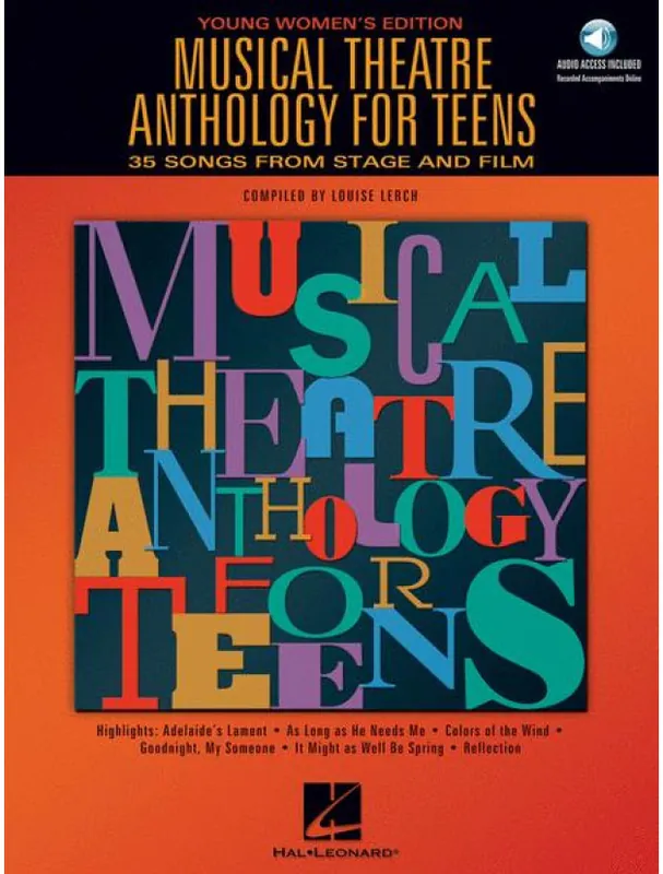Nejlepší Volba Musical Theatre Anthology for Teens - Young Women‘s (noty na klavír, zpěv, akordy) (+audio)