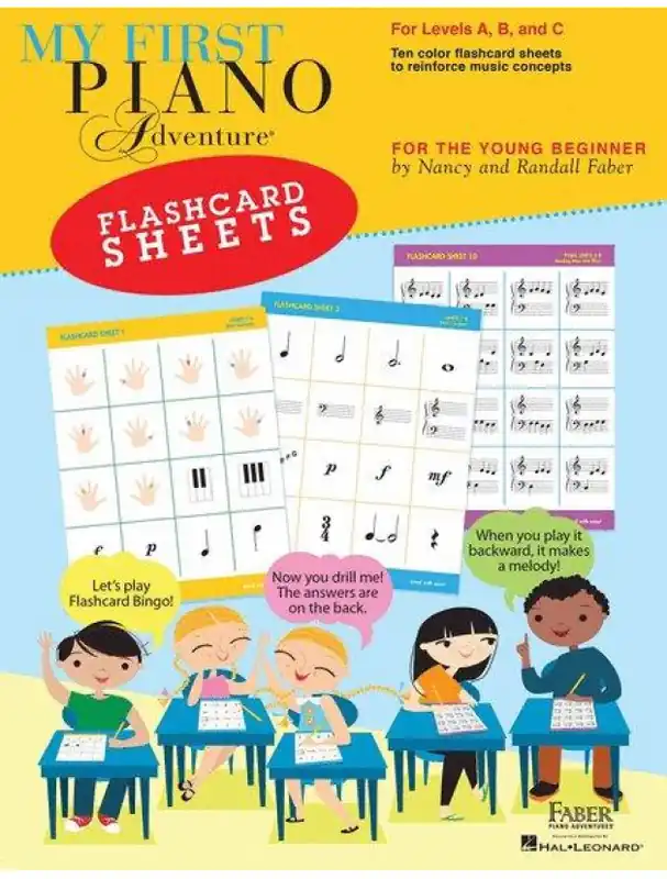 My First Piano Adventure Flashcard Sheets (noty na snadný sólo klavír) Vysoce Kvalitní
