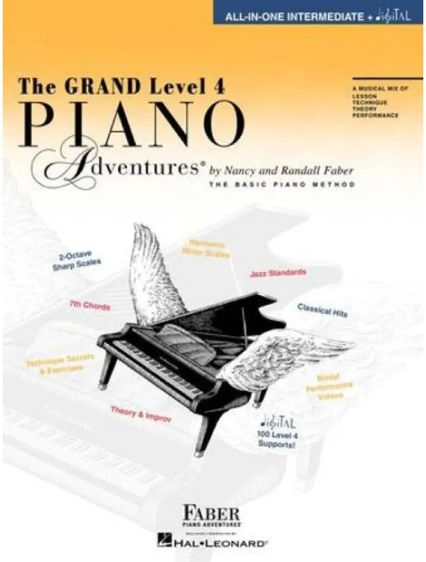 Rychlé Dodání Nancy Faber Piano Adventures® All-in-One - The Grand Level 4 (noty na klavír)(+video)
