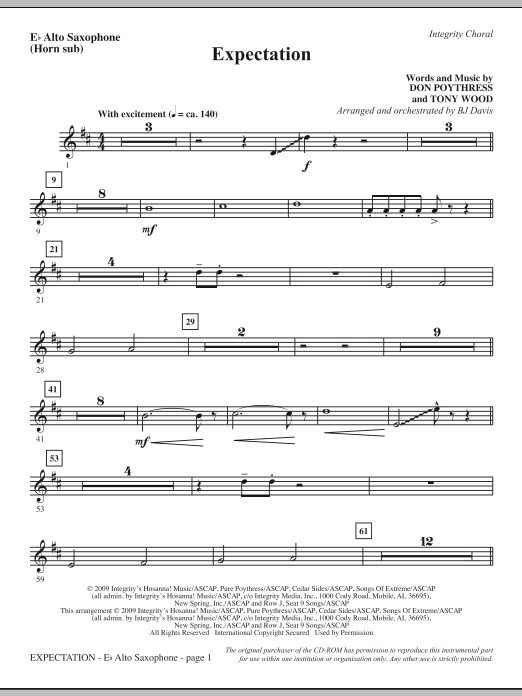 Oblíbený Expectation - Eb Alto Saxophone (Horn)