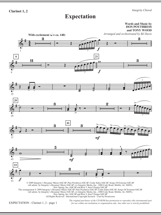 Značkový Expectation - Clarinet 1 & 2