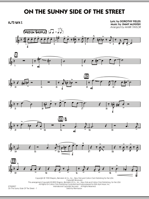 On The Sunny Side Of The Street - Alto Sax 2 Top Prodej