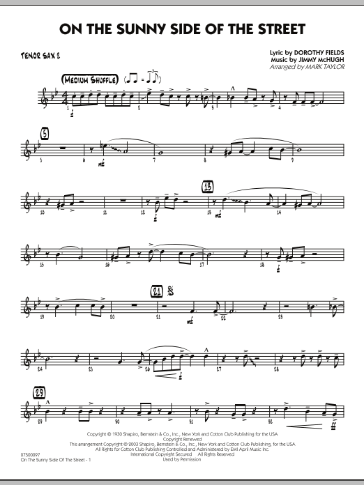 Finální Výprodej On The Sunny Side Of The Street - Tenor Sax 2