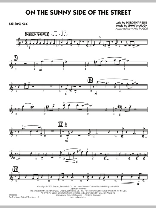 On The Sunny Side Of The Street - Baritone Sax Jen Po Omezenou Doba