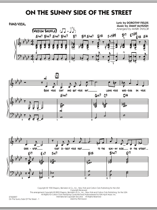 Akční Nabídka On The Sunny Side Of The Street - Piano/Vocal