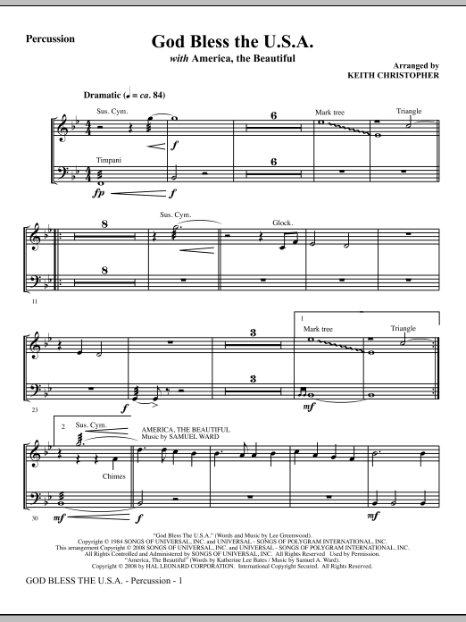 Nejprodávanější God Bless The U.S.A (with America, The Beautiful) - Percussion