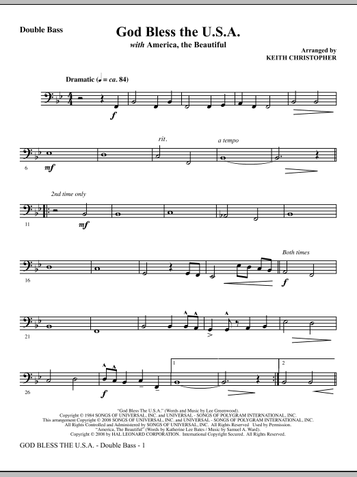 Oblíbený God Bless The U.S.A (with America, The Beautiful) - Bass Clar. (Double Bass sub.)