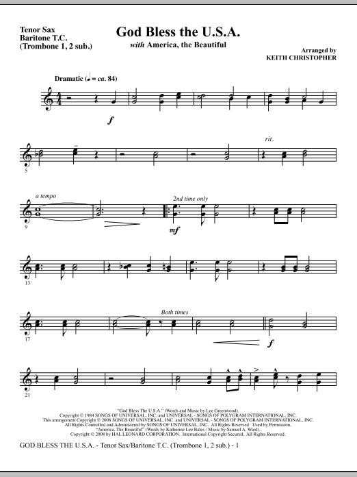 God Bless The U.S.A (with America, The Beautiful) - Keyboard String Reduction Cenový Hit