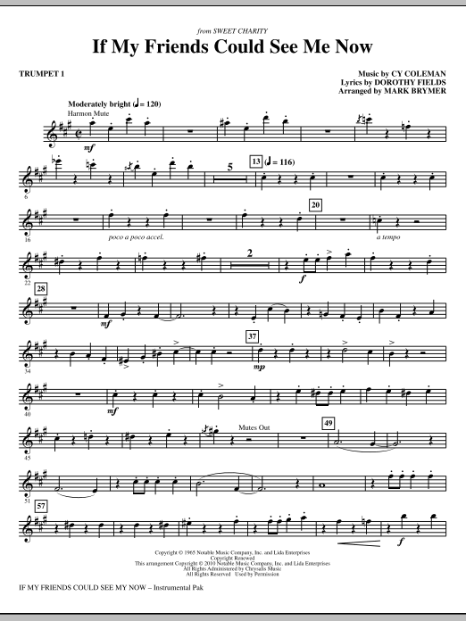 If My Friends Could See Me Now (from Sweet Charity) - Trumpet 1 Ověřený