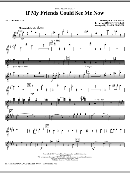 Dokud Zásoby Vydrží If My Friends Could See Me Now (from Sweet Charity) - Alto Sax/Flute