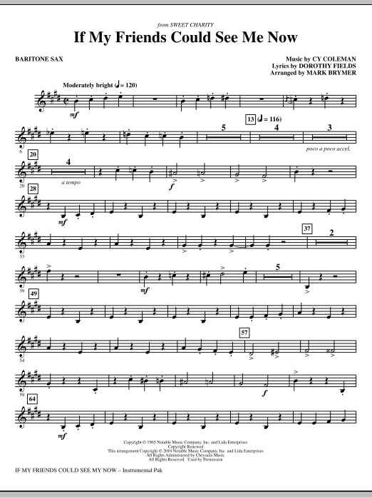 If My Friends Could See Me Now (from Sweet Charity) - Baritone Sax Výprodej