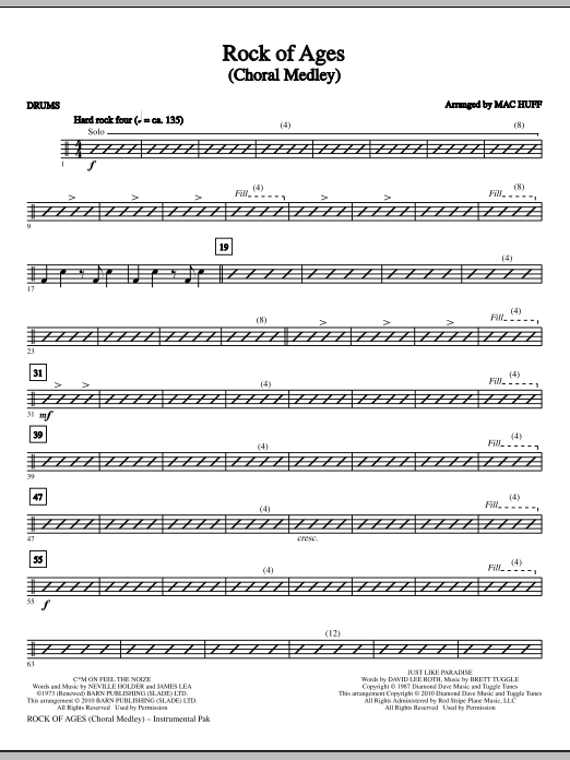 Rock Of Ages (Choral Medley) - Drums Sleva