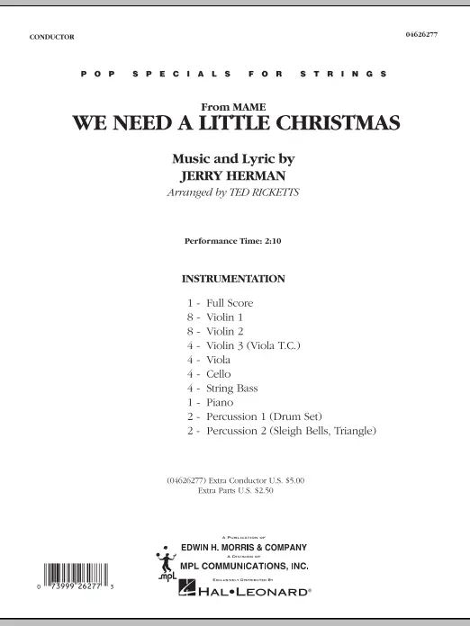 Bezpečná Platba We Need A Little Christmas (from Mame) - Conductor Score (Full Score)