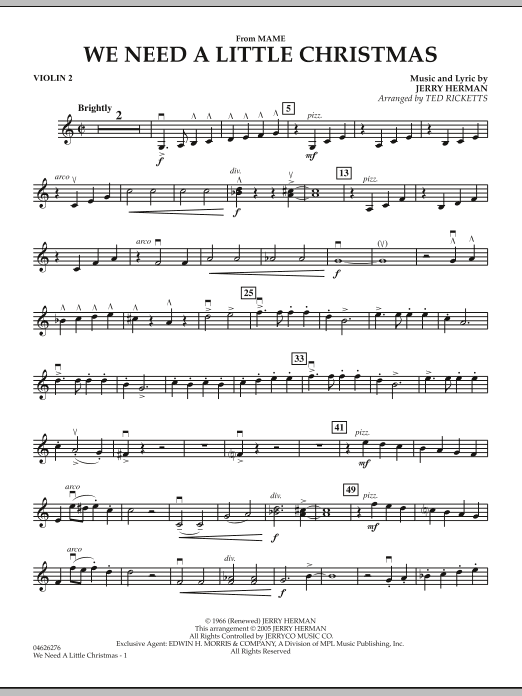 Nejprodávanější We Need A Little Christmas (from Mame) - Violin 2