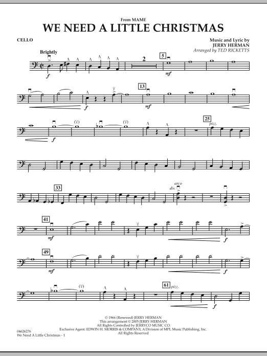 Výhodná Nabídka We Need A Little Christmas (from Mame) - Cello