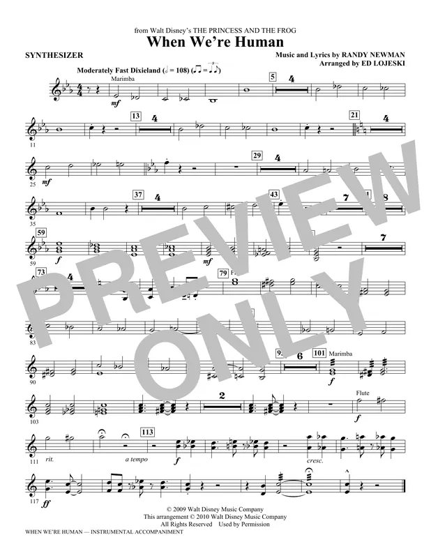 Nakupujte Hned When We‘re Human (from The Princess And The Frog) - Synthesizer
