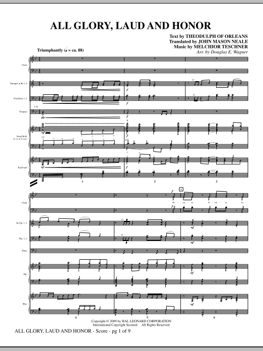 All Glory, Laud And Honor - Full Score Originální