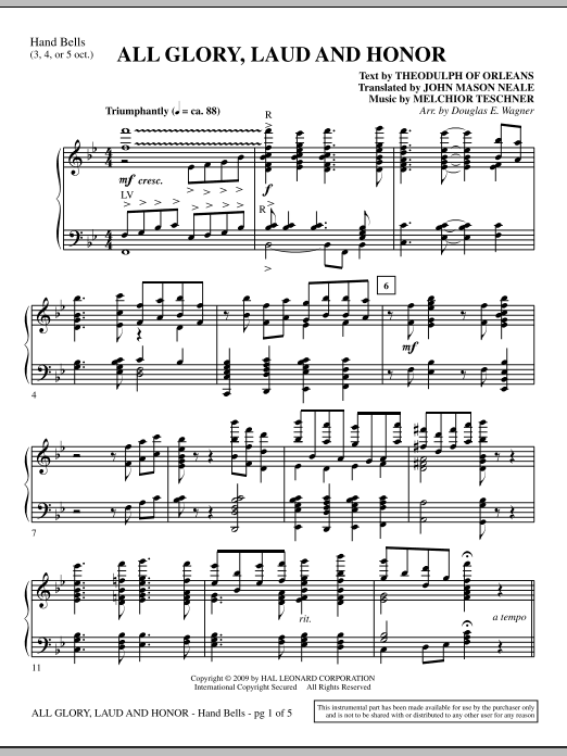 All Glory, Laud And Honor - Handbells Kup Teď