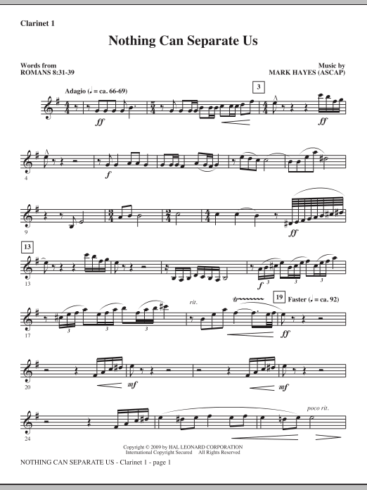 Nothing Can Separate Us - Clarinet 1 Originální