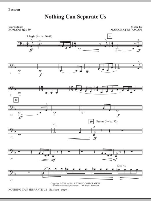 Super Cena Nothing Can Separate Us - Bassoon