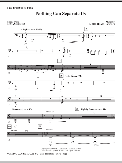 Novinka Nothing Can Separate Us - Bass Trombone/Tuba