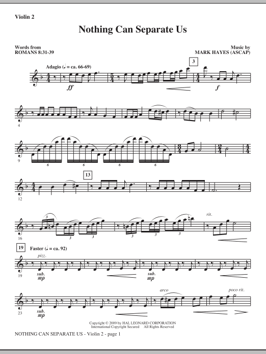 Super Cena Nothing Can Separate Us - Violin 2
