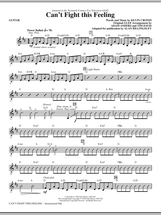 Kup Teď Can‘t Fight This Feeling (from Glee) (adapt. Alan Billingsley) - Guitar